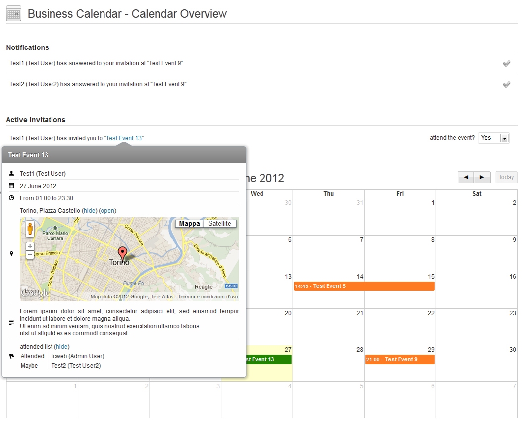 Business Calendar WordPress Internal Calendar by LCweb CodeCanyon